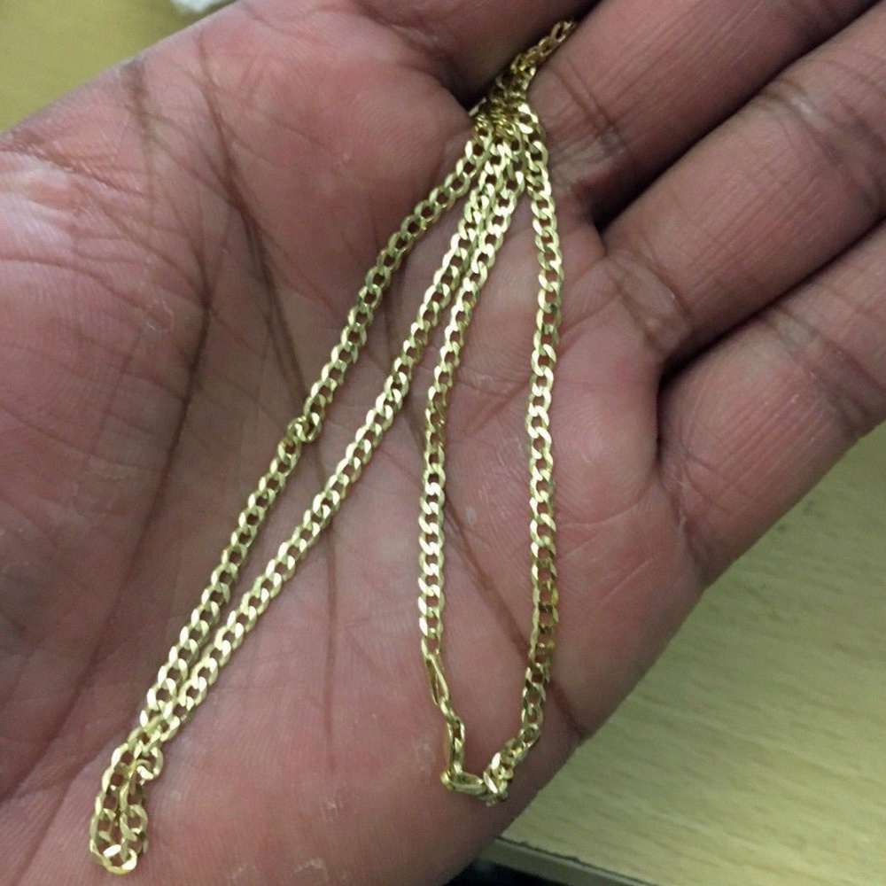 14k Solid Gold Cuban Curb Link Chain 3.6mm 20"